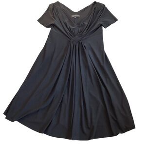 Jones New York V Neck Surplice Simple Black Short Sleeve Dress, Size‎ 6